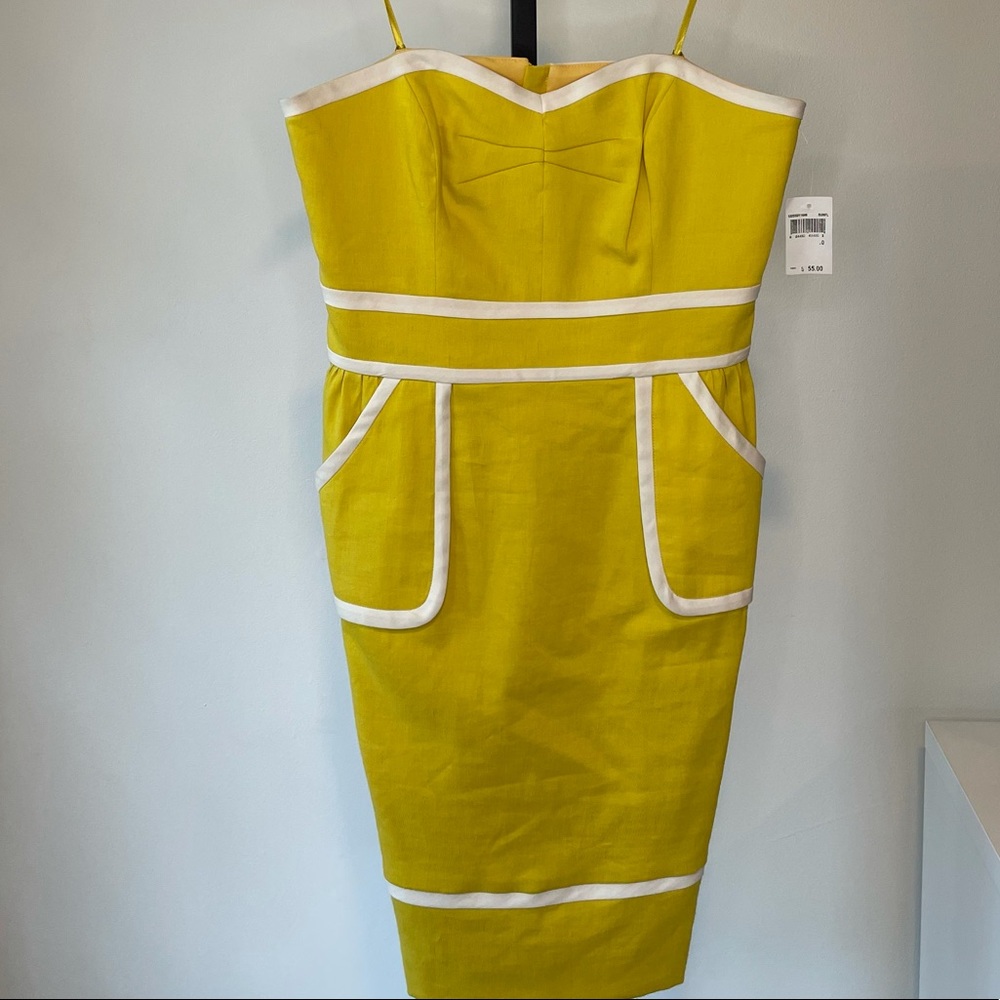 Milly New York Linen Strapless Sheath Dress NWT 10